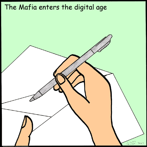 The Mafia goes digital by mailing a PDA stylus