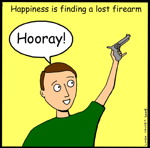 Happiness is finding a lost firearm
