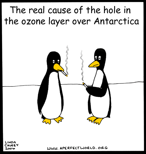 Smoking penguins the real cause of the ozone hole over Antarctica