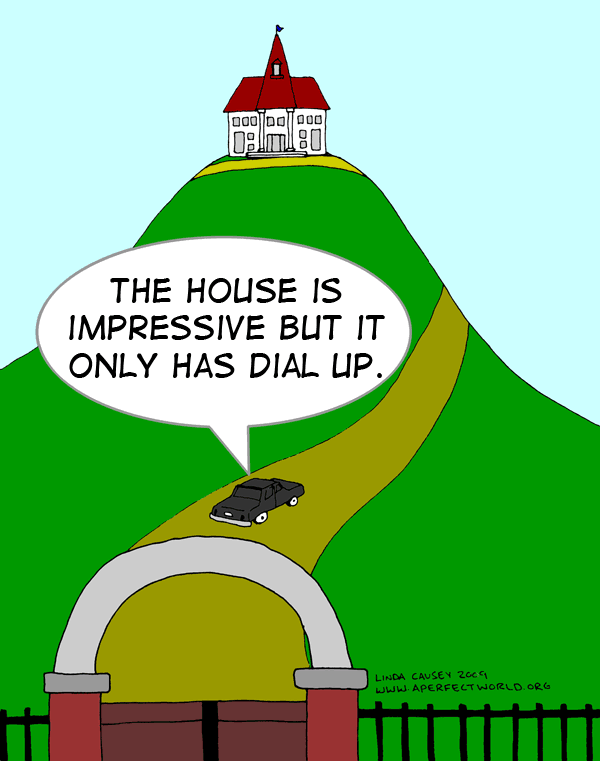 Big mansion with dial up service