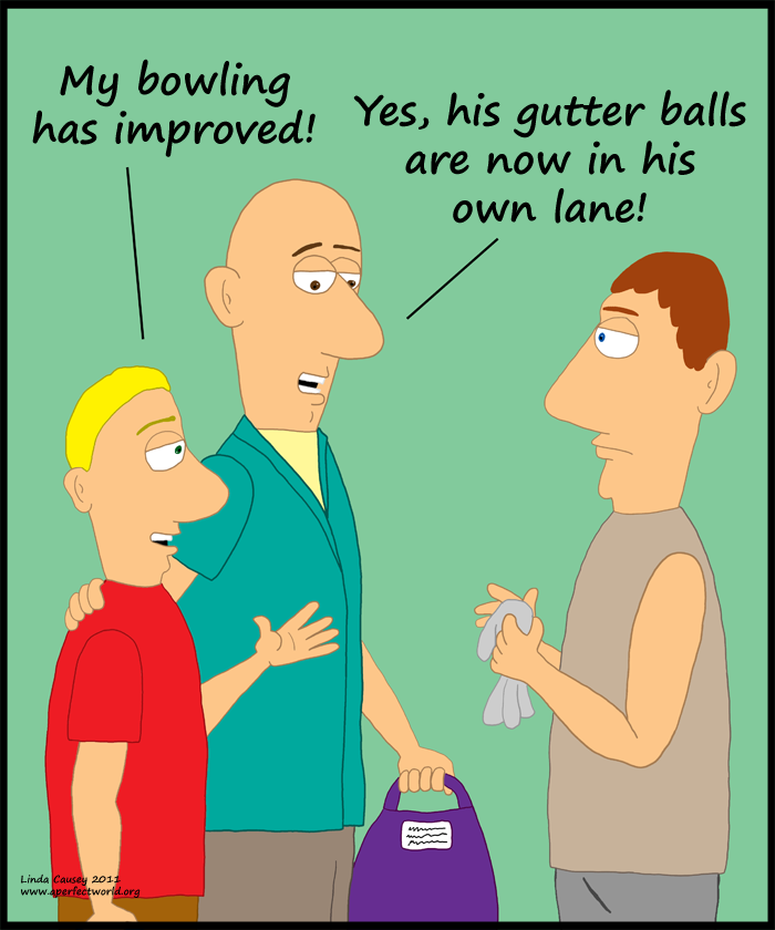 Improved bowling game. Now gutter balls stay in own lane.