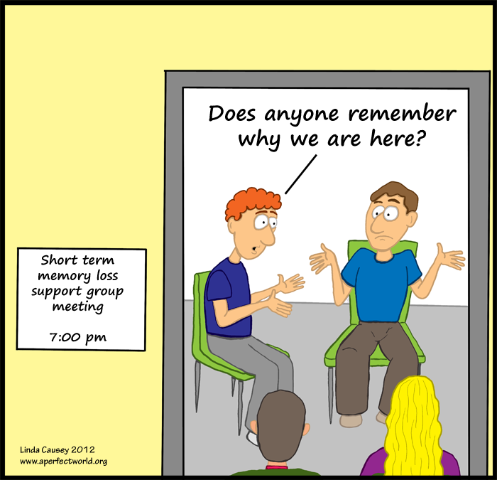 Short term memory loss support group meeting