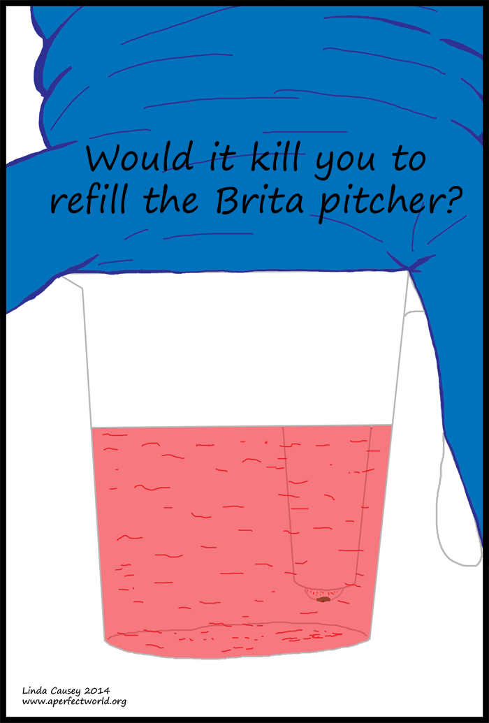 Would it kill you to refill the Brita pitcher?